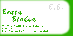 beata bloksa business card